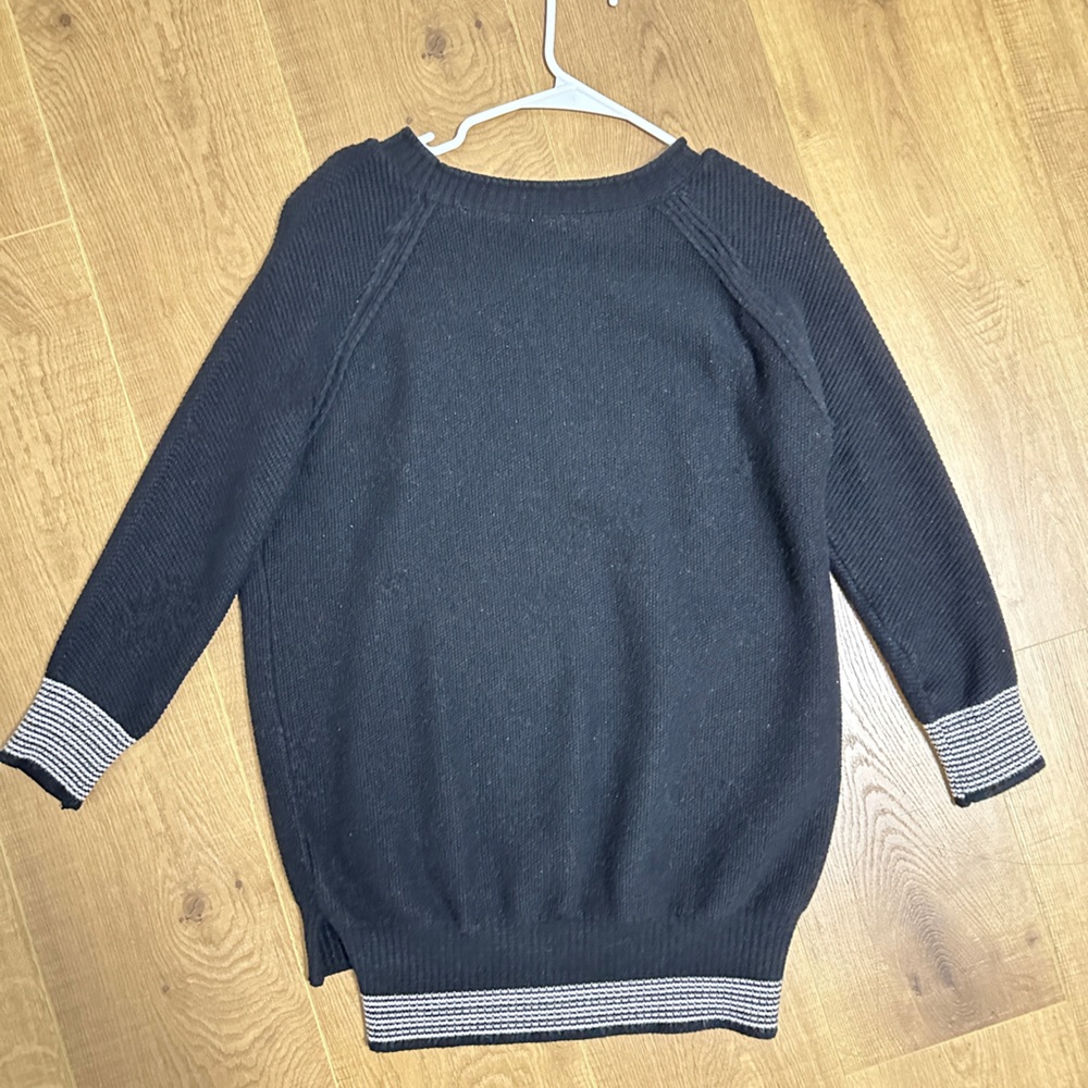 Long Sweater Dress with Stripe design